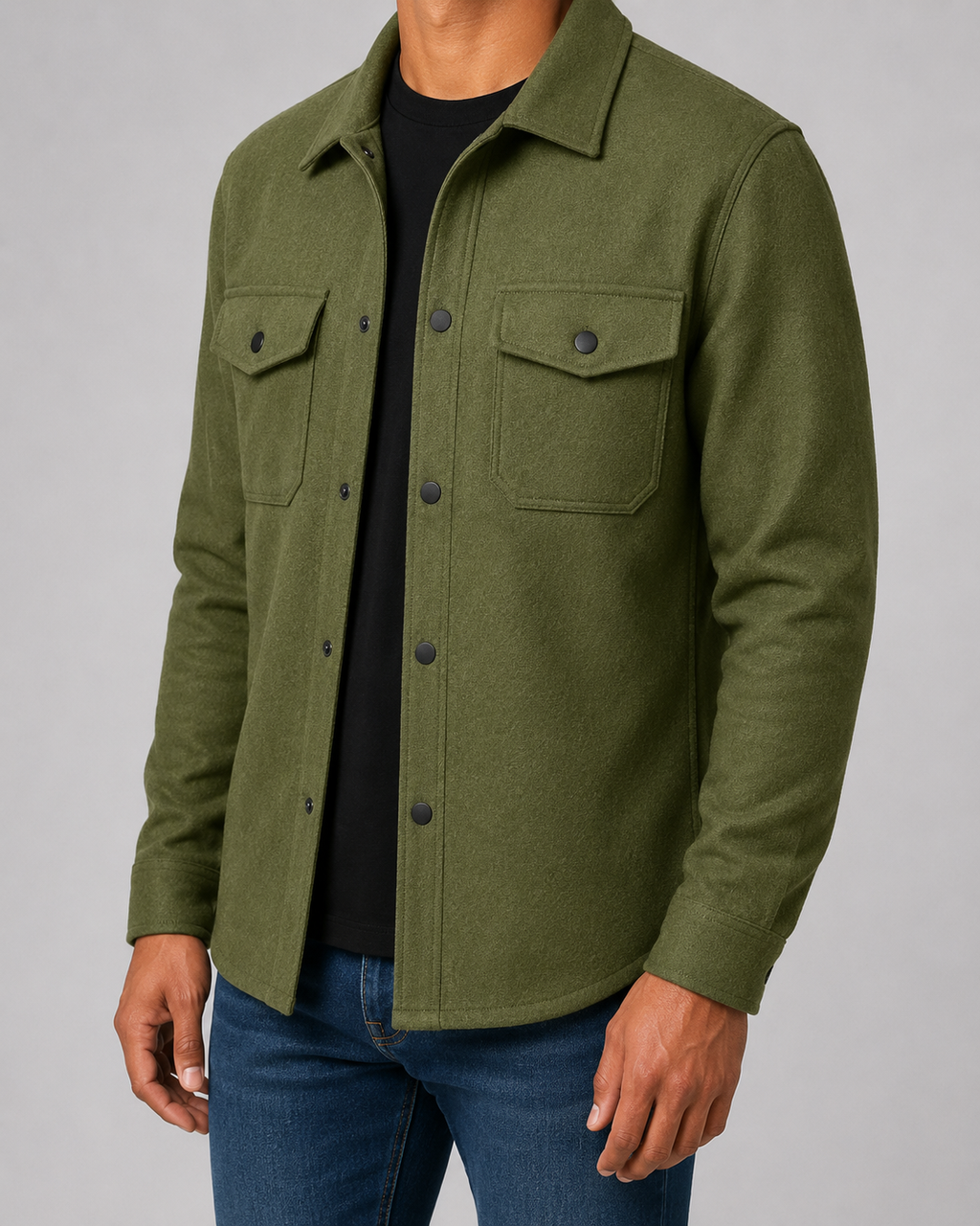 Kacob | Men's Wool-Blend Overshirt Jacket