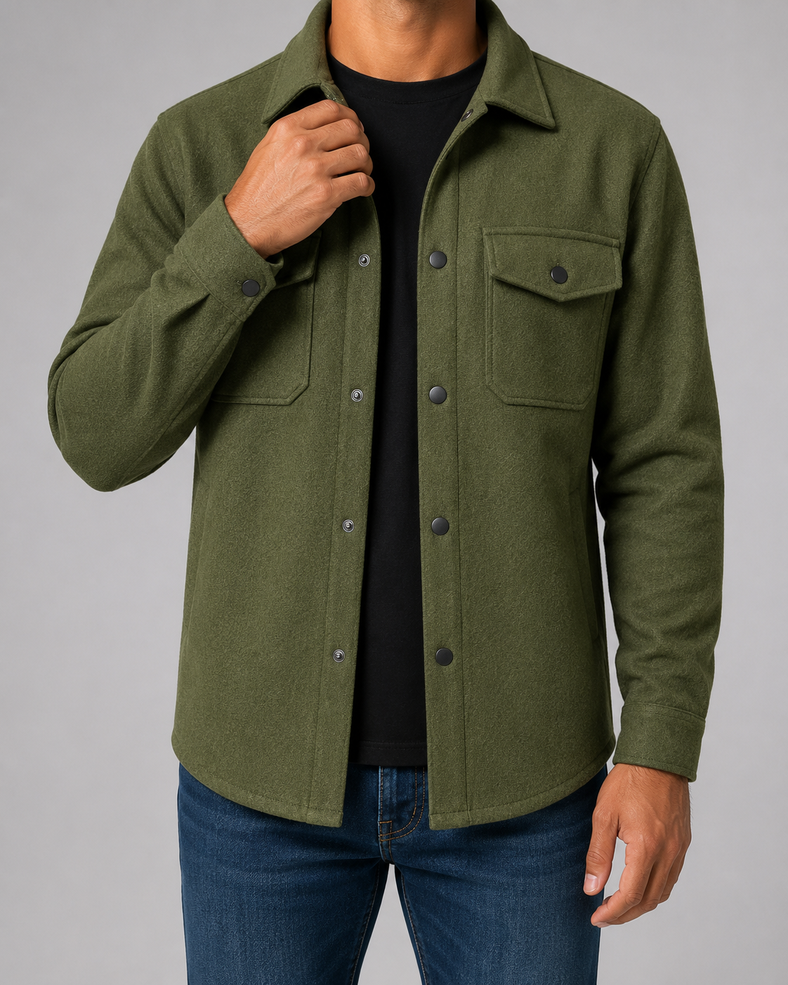 Kacob | Men's Wool-Blend Overshirt Jacket