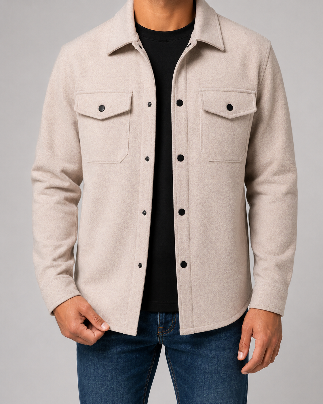 Kacob | Men's Wool-Blend Overshirt Jacket