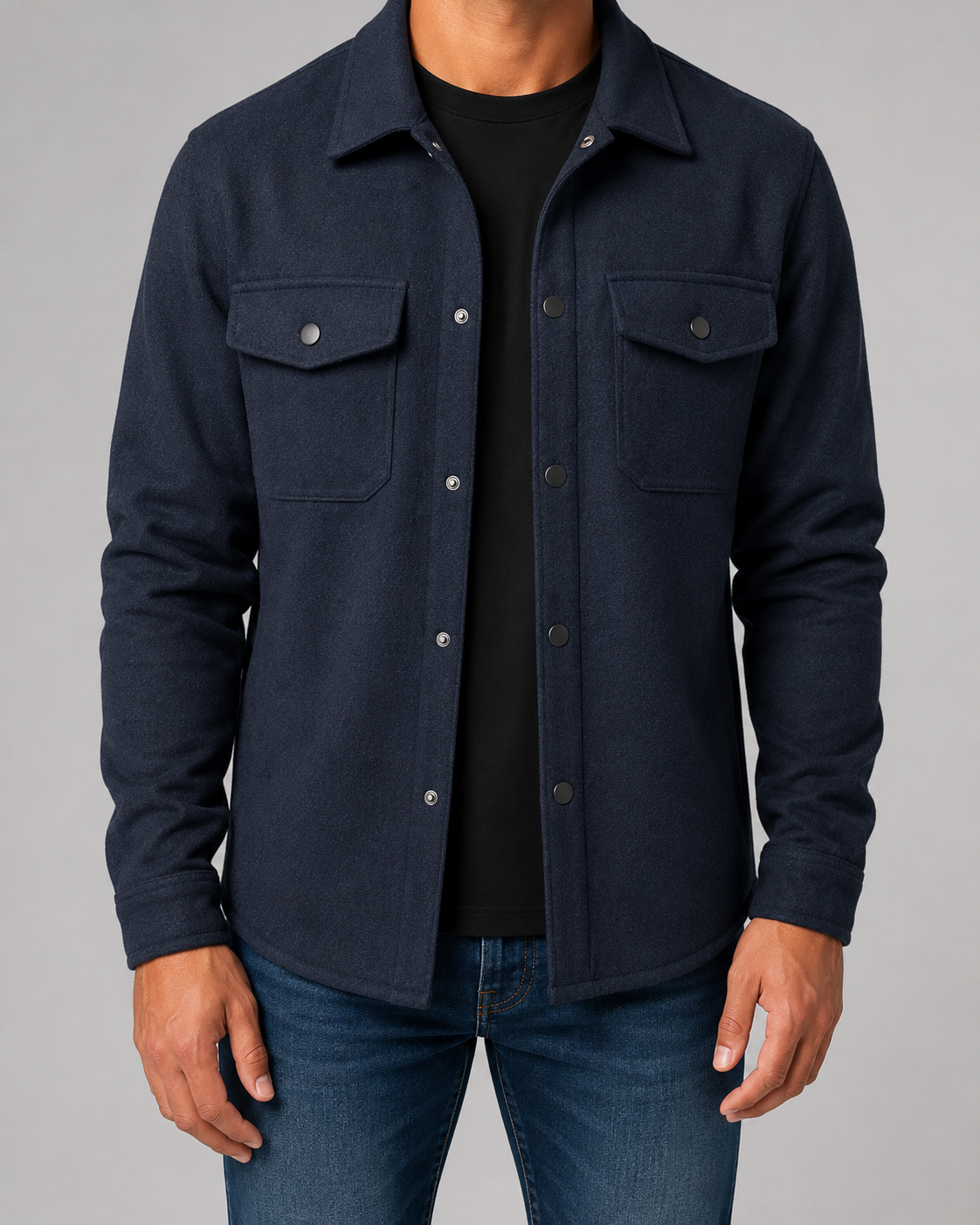 Kacob | Men's Wool-Blend Overshirt Jacket