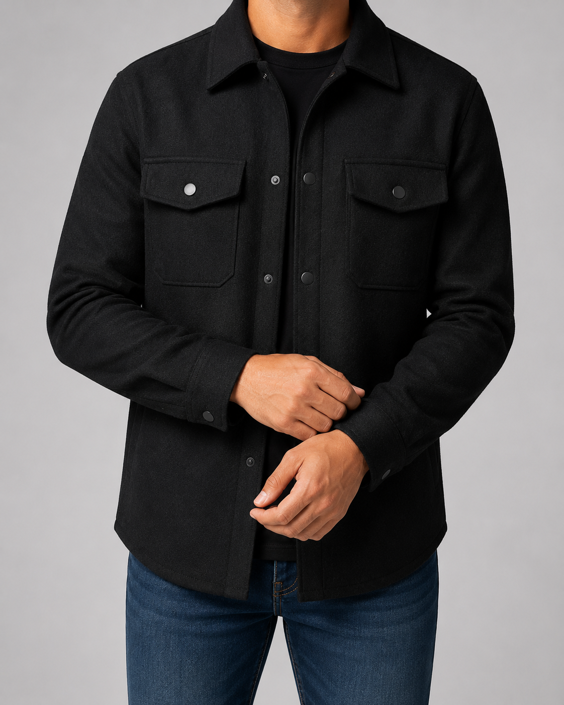 Kacob | Men's Wool-Blend Overshirt Jacket