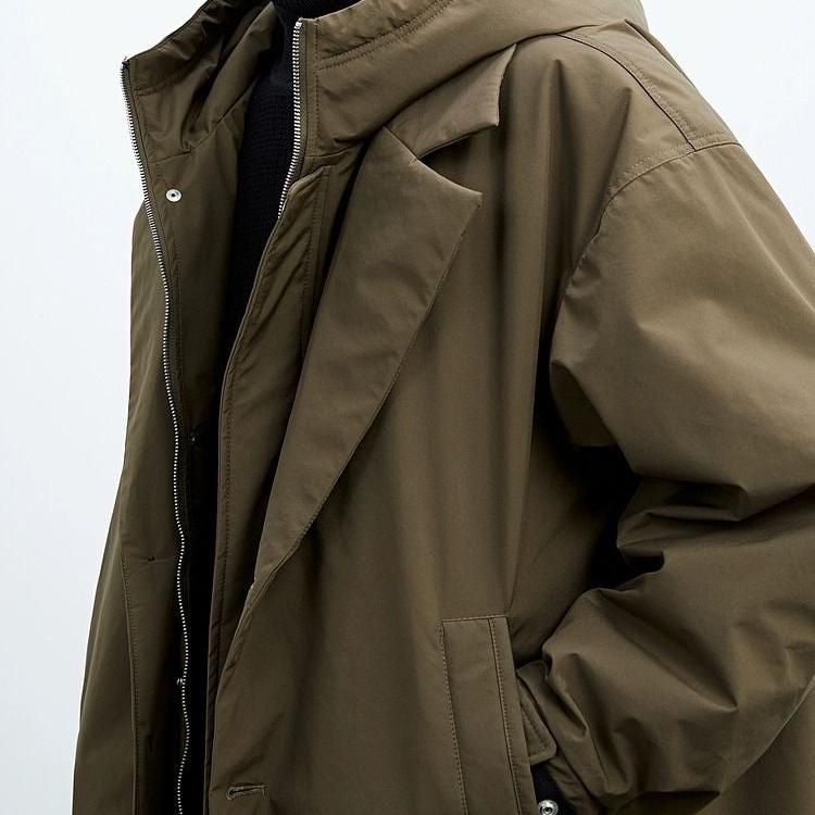 Kacob | Men's Wool-Blend Single-Breasted Winter Longline Coat