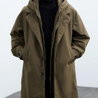 Kacob | Men's Wool-Blend Single-Breasted Winter Longline Coat