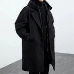 Kacob | Men's Wool-Blend Single-Breasted Winter Longline Coat