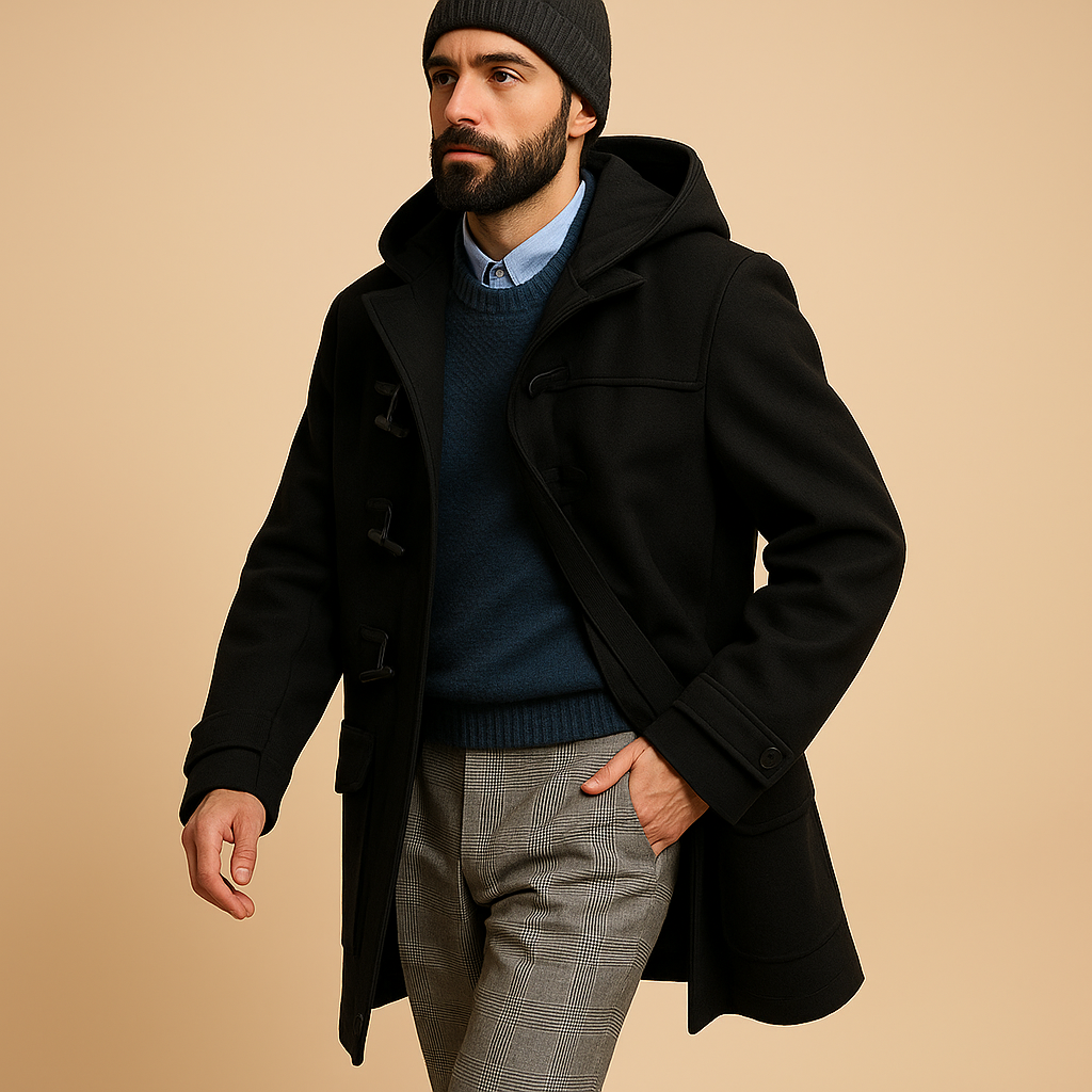 Kacob | Men's Wool-Blend Tailored Winter Longline Coat