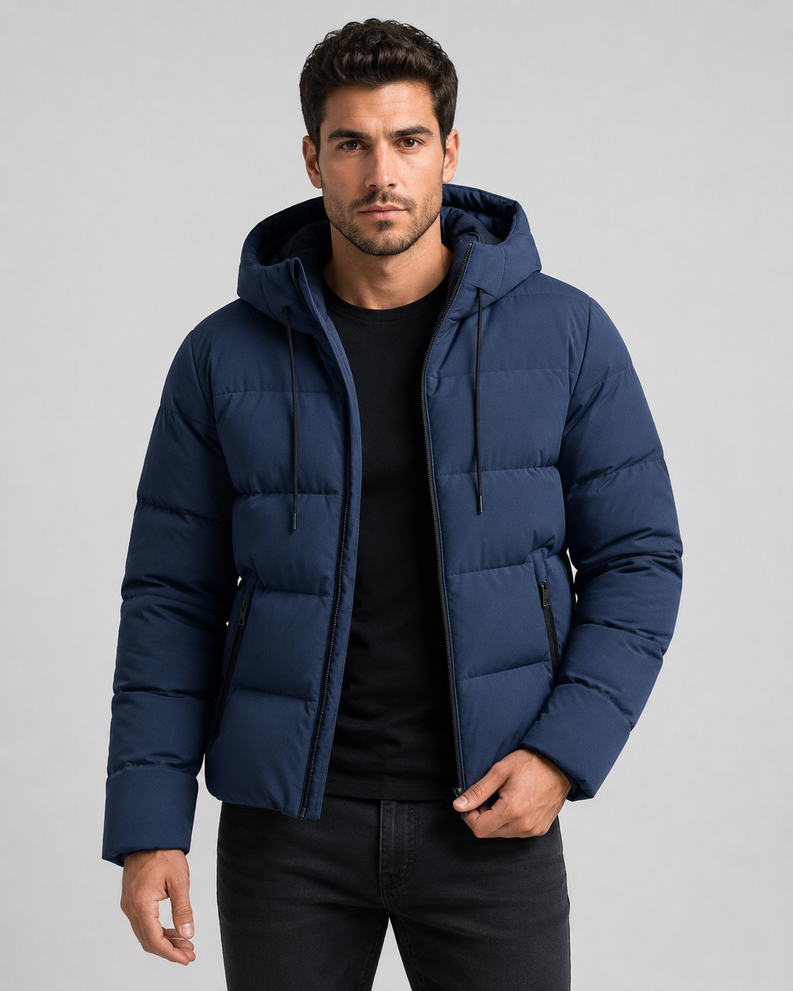 Kacob | Men's Zip Pocket Winter Puffer Jacket