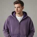 Kacob | Men's Zip-Up Drawstring Hoodie