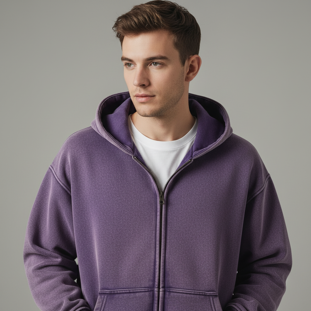 Kacob | Men's Zip-Up Drawstring Hoodie