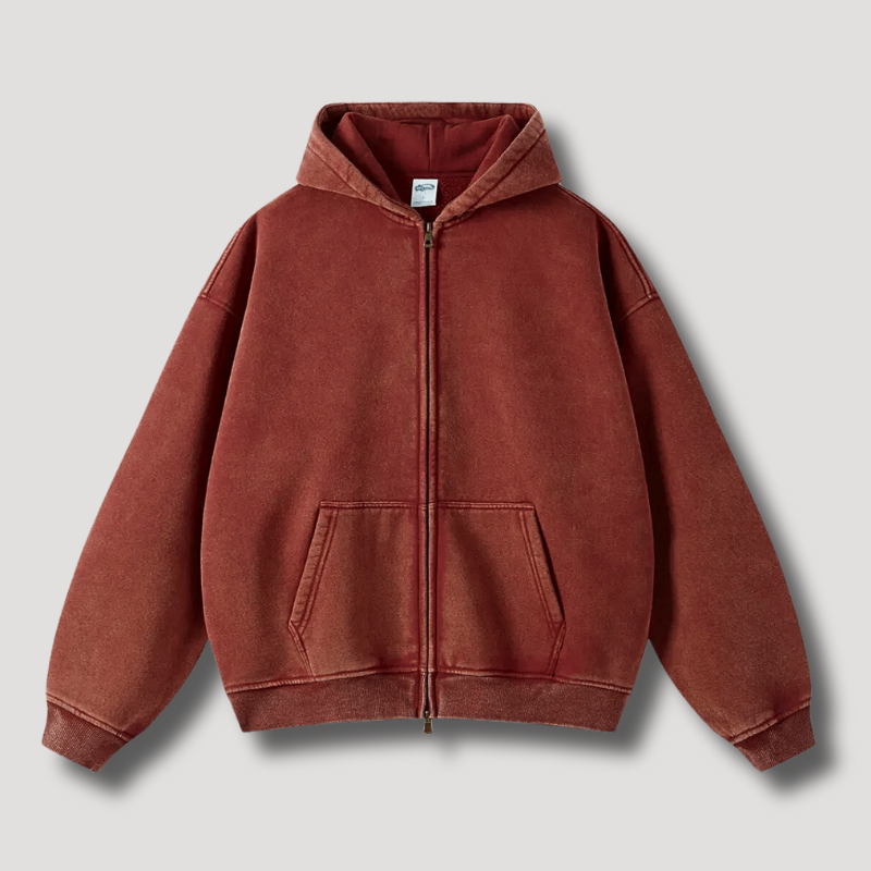 Kacob | Men's Zip-Up Drawstring Hoodie