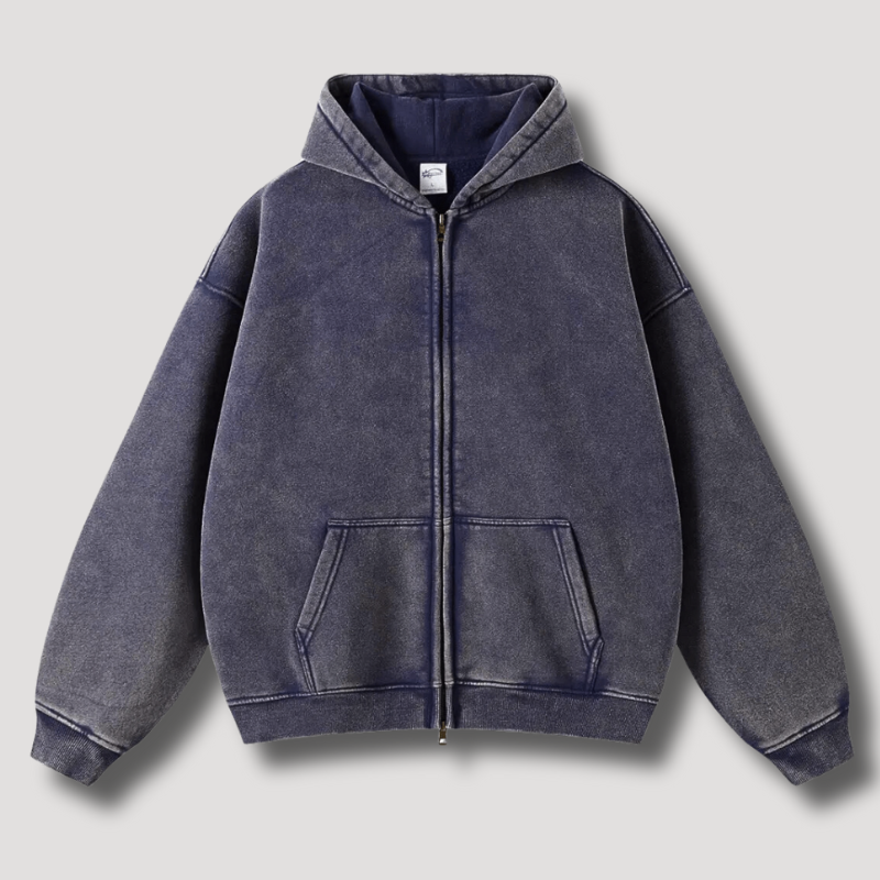 Kacob | Men's Zip-Up Drawstring Hoodie