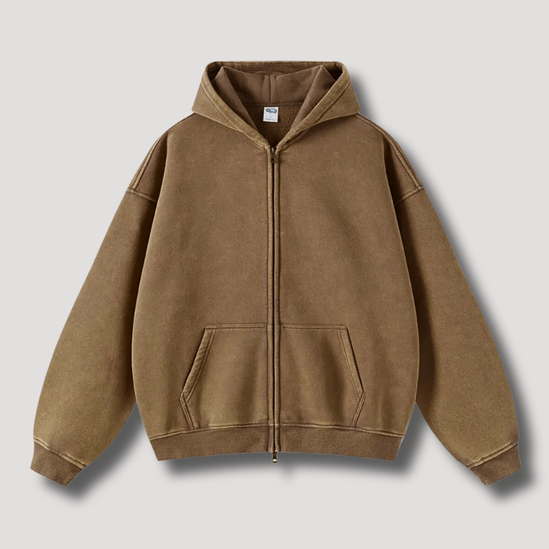 Kacob | Men's Zip-Up Drawstring Hoodie