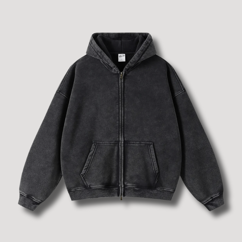 Kacob | Men's Zip-Up Drawstring Hoodie