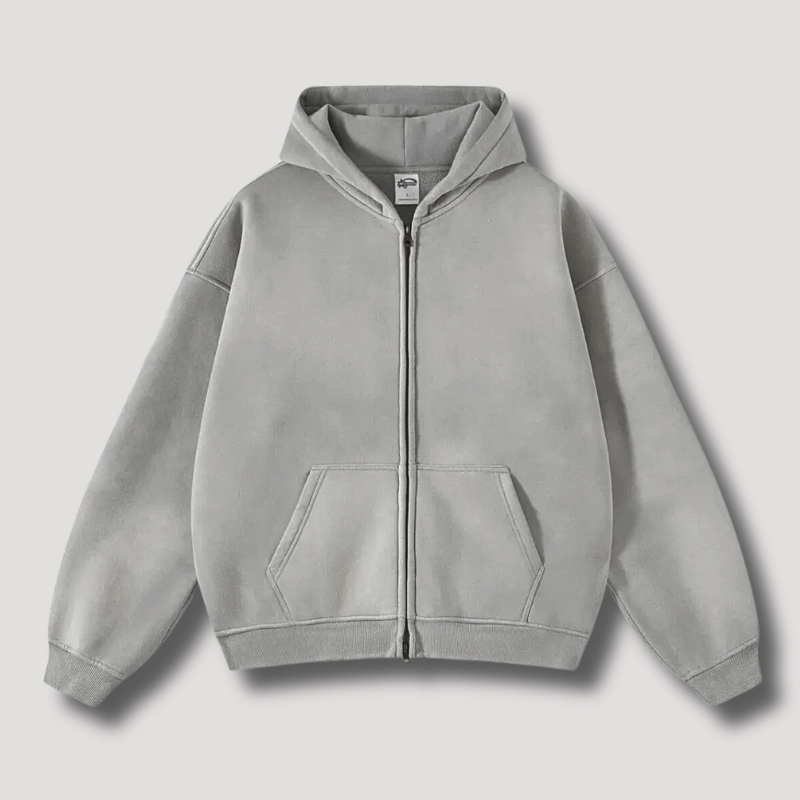 Kacob | Men's Zip-Up Drawstring Hoodie