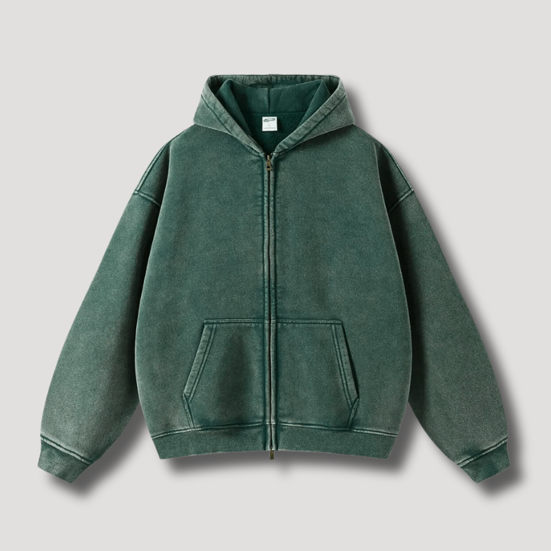 Kacob | Men's Zip-Up Drawstring Hoodie