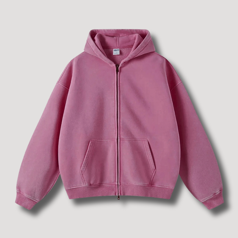 Kacob | Men's Zip-Up Drawstring Hoodie