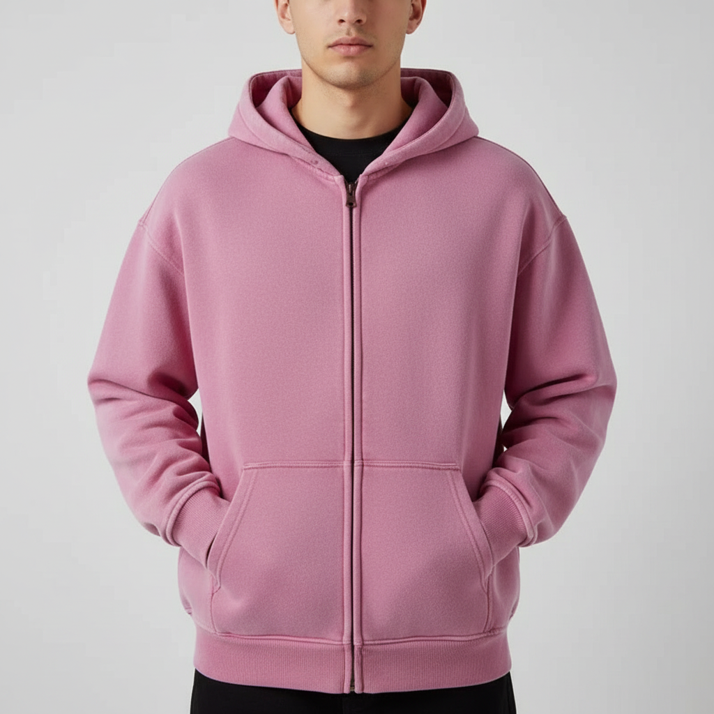Kacob | Men's Zip-Up Drawstring Hoodie