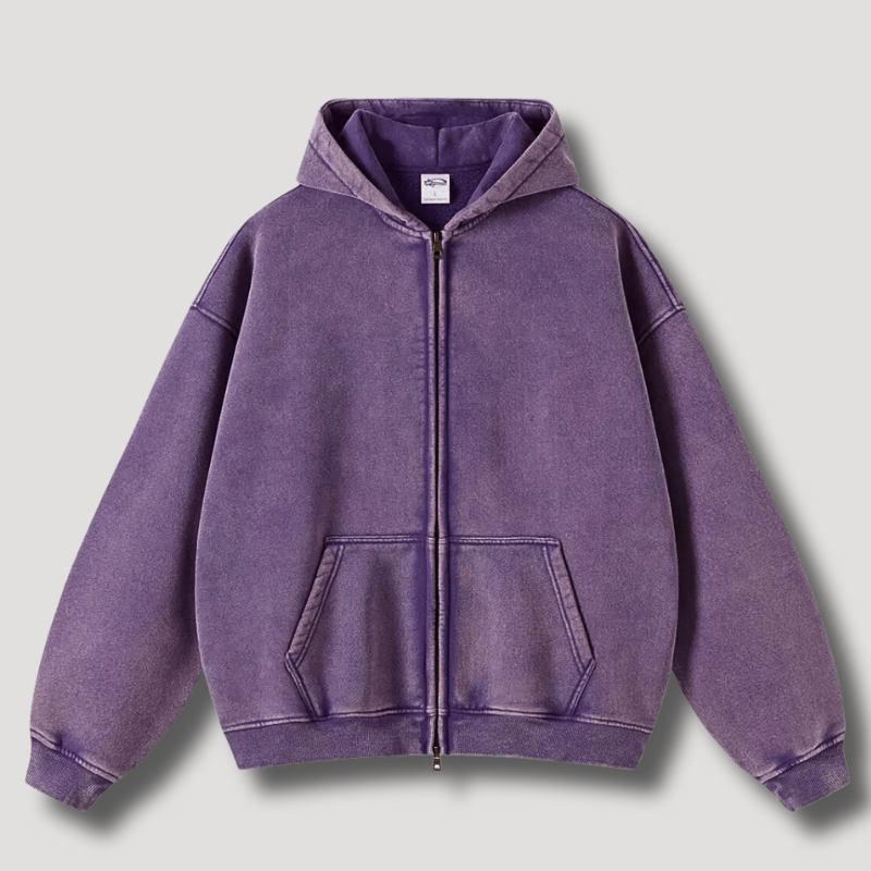 Kacob | Men's Zip-Up Drawstring Hoodie