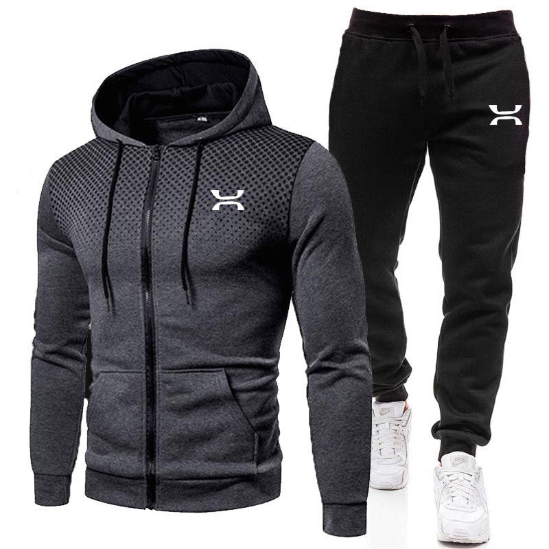 Men's Zip-Up Hoodie and Joggers Tracksuit Set