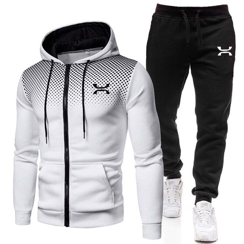 Men's Zip-Up Hoodie and Joggers Tracksuit Set