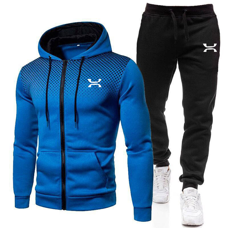 Men's Zip-Up Hoodie and Joggers Tracksuit Set