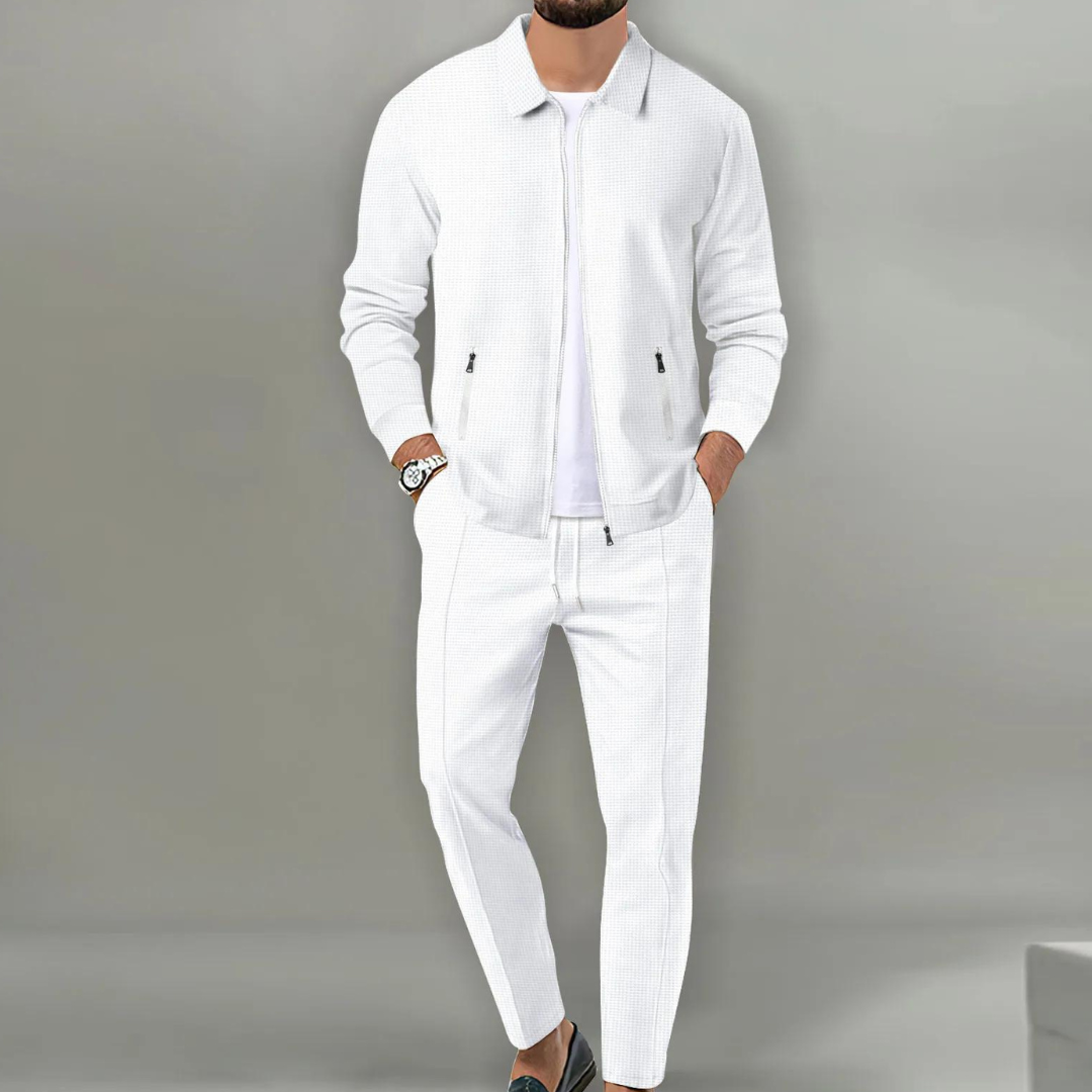 Men's Zip-Up Jacket and Drawstring Trousers Co-Ord Set