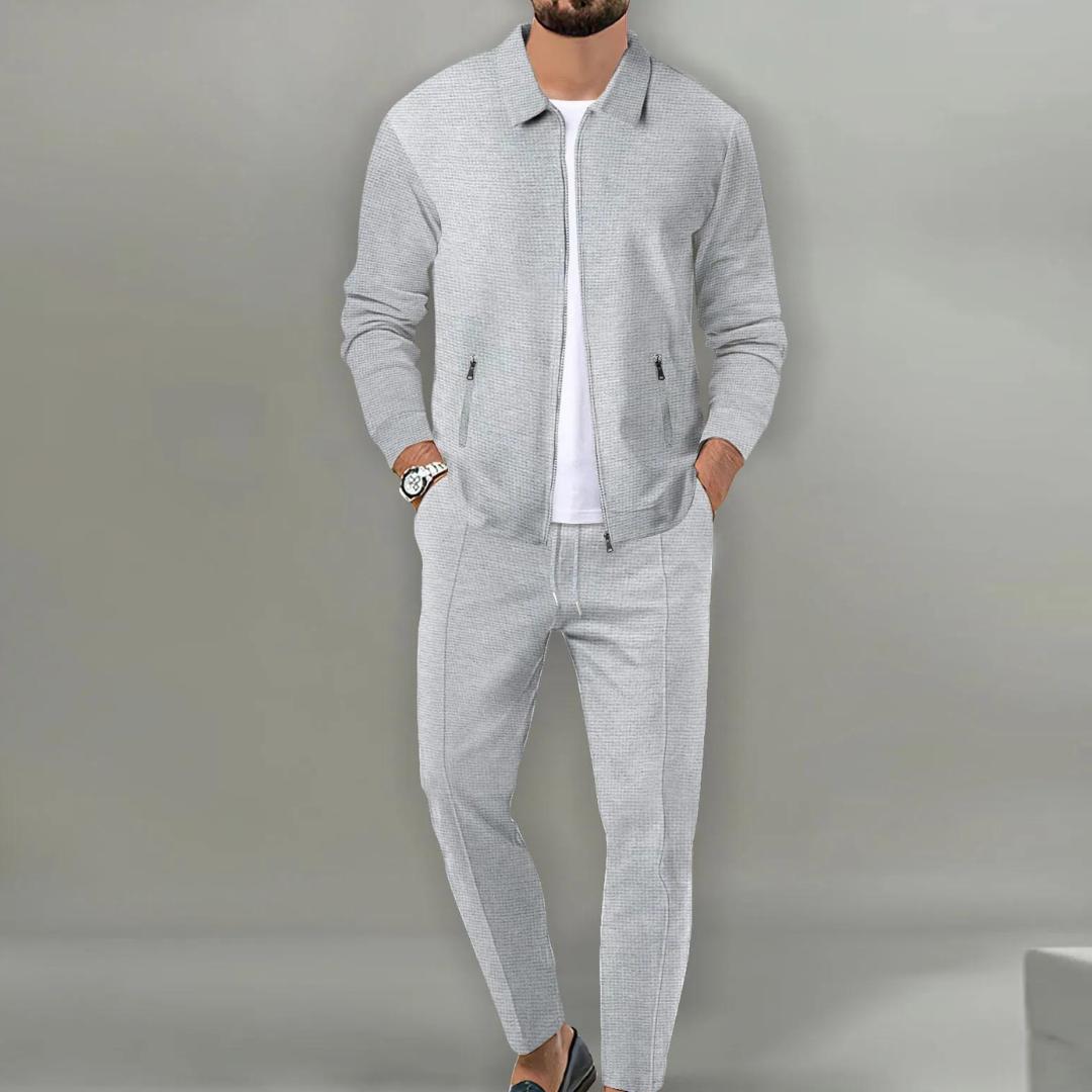 Men's Zip-Up Jacket and Drawstring Trousers Co-Ord Set