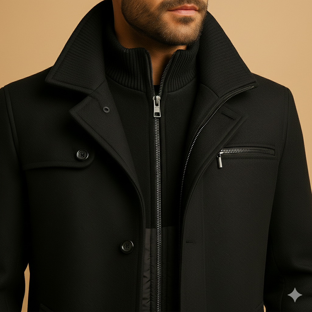Kacob | Men's Zip Winter Pocket Longline Coat