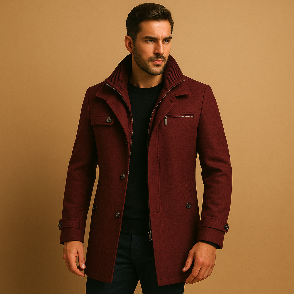 Kacob | Men's Zip Winter Pocket Longline Coat