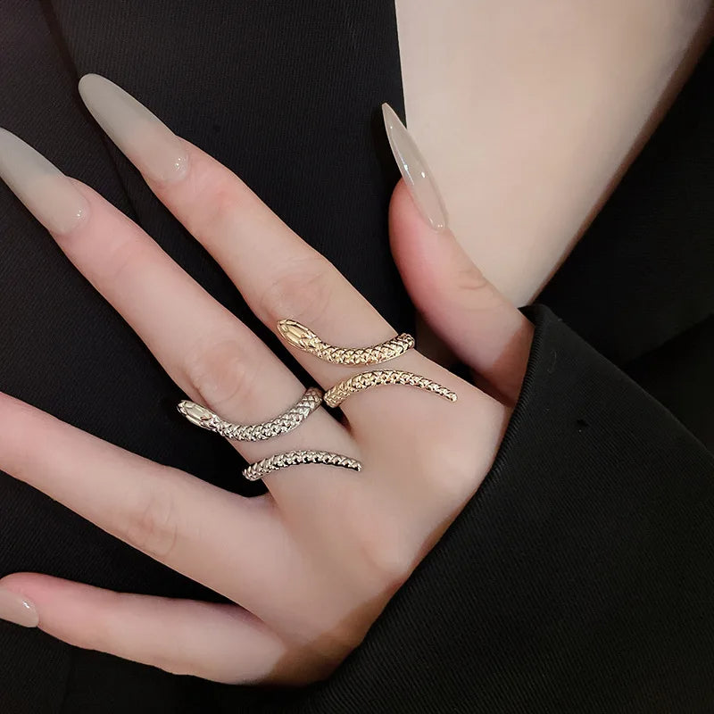 Kacob | Sculpted Serpent Cuff and Ring Set