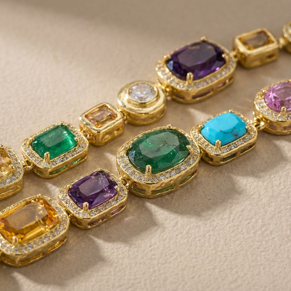 Kacob | Stone Charm Chain Necklace