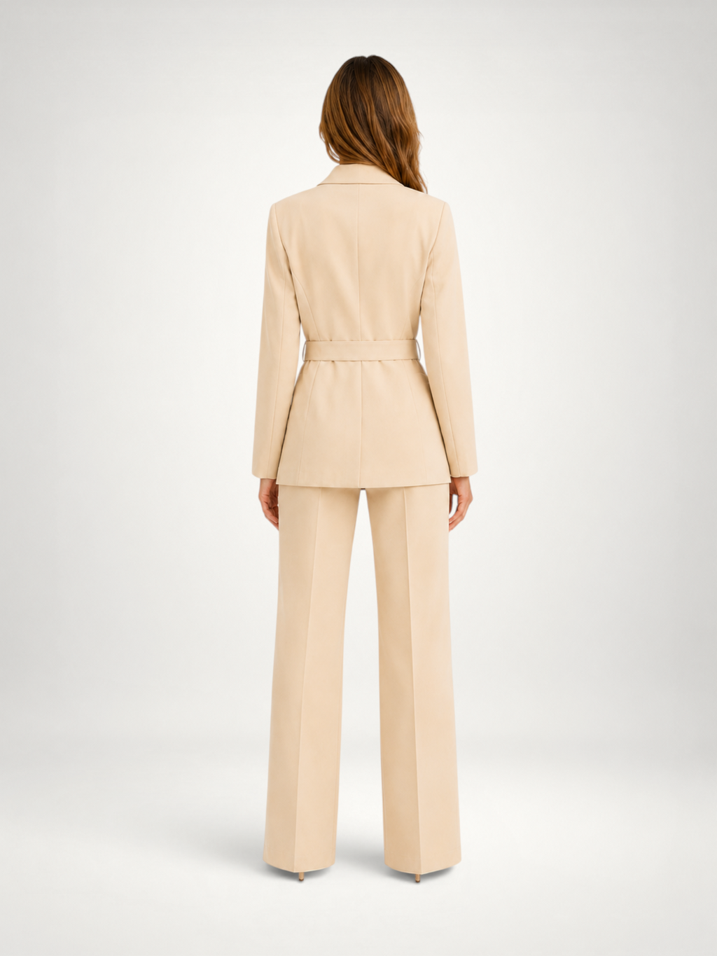 Kacob | Women's Belted Blazer & Wide Leg Trouser Co-Ord Set