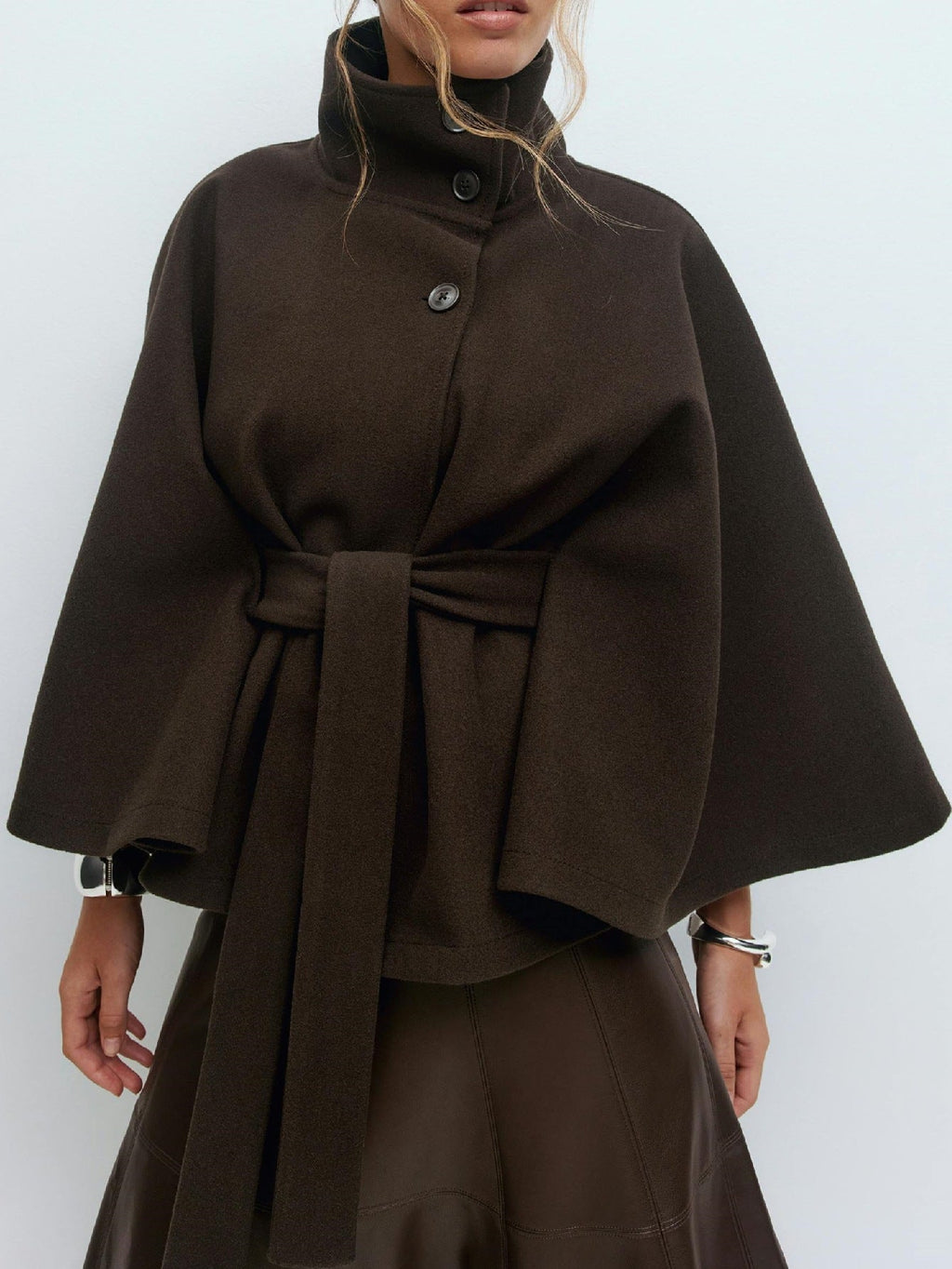 Kacob | Women's Belted Cape Coat
