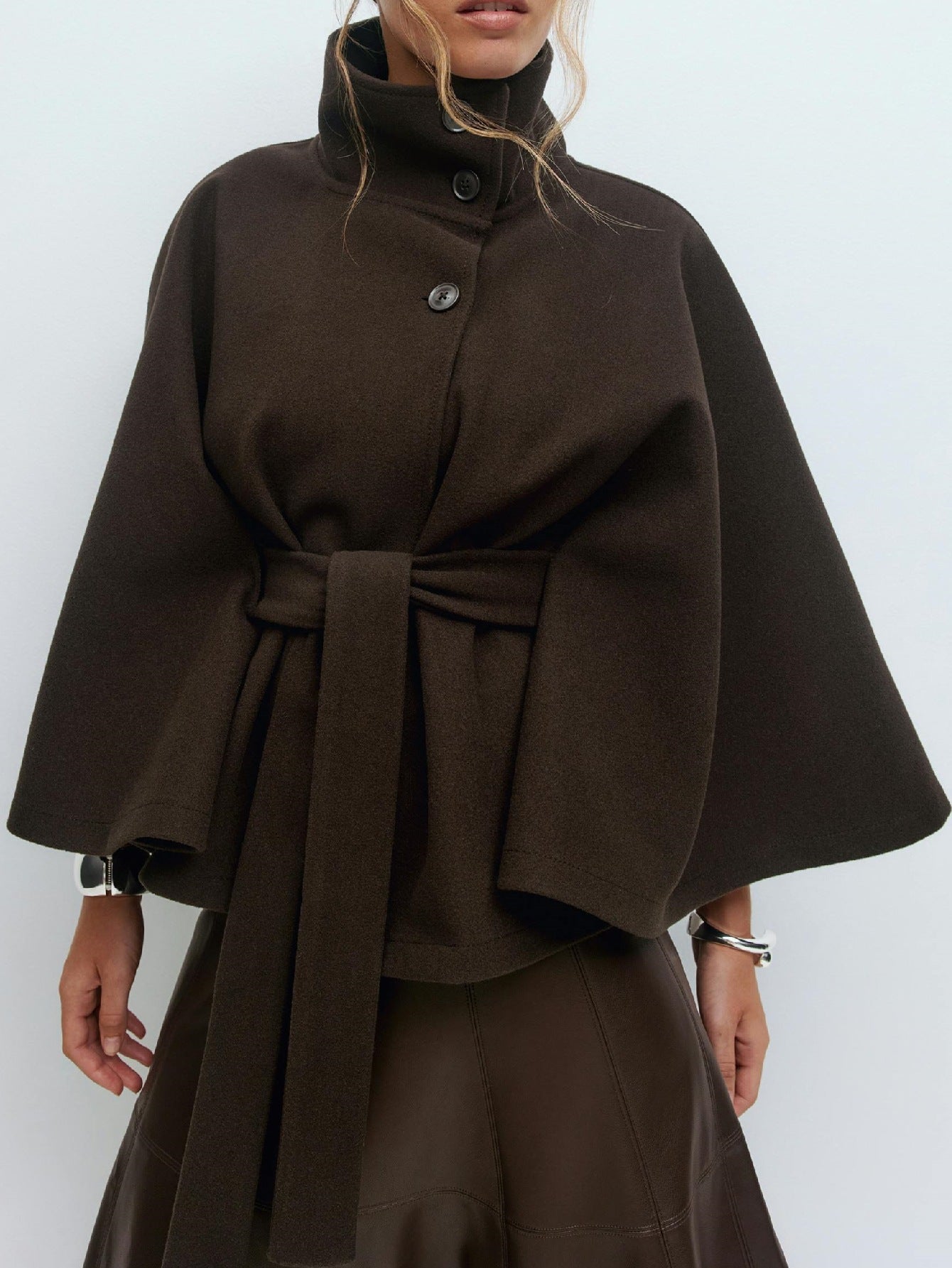 Kacob | Women's Belted Cape Coat