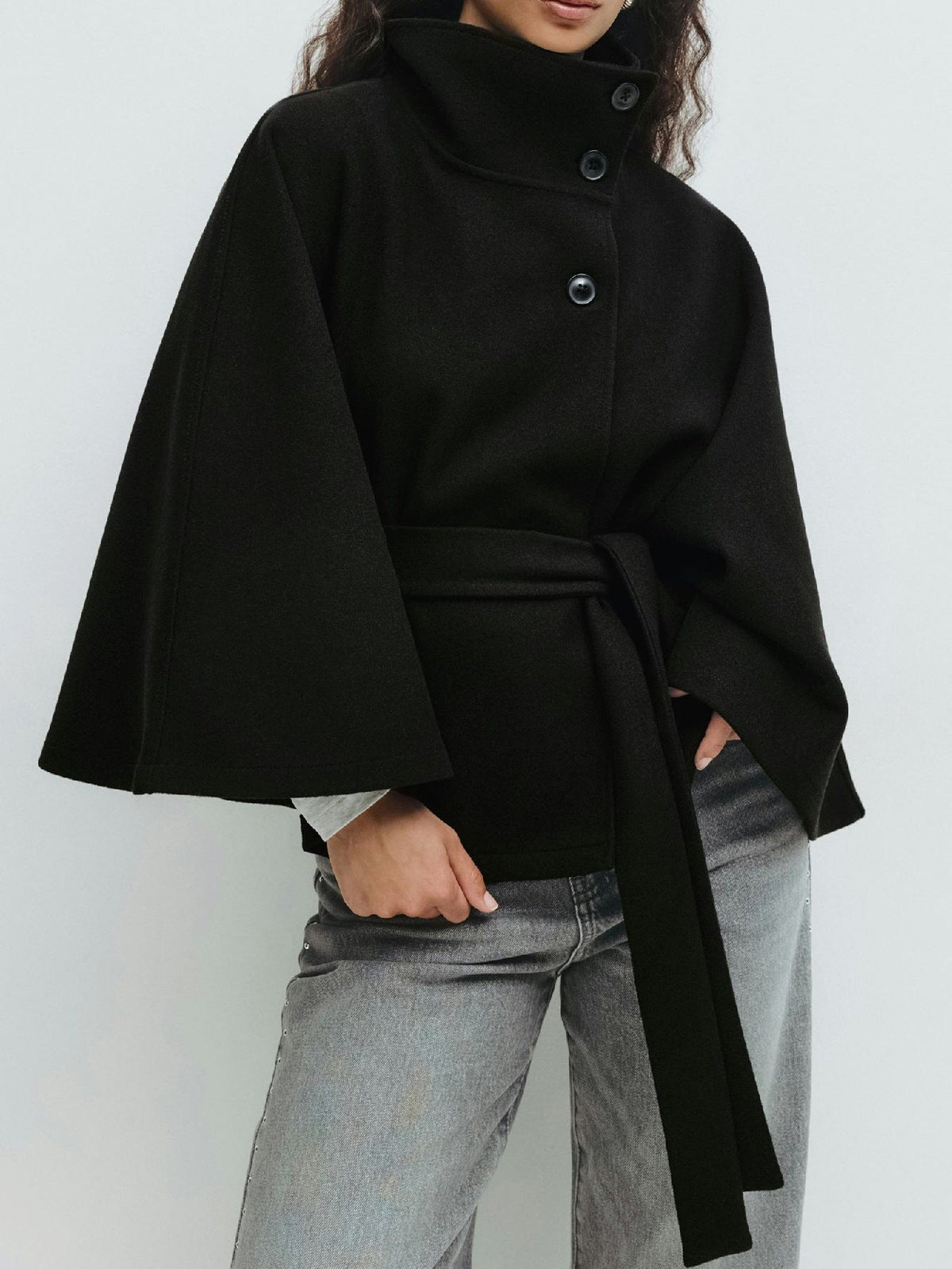 Kacob | Women's Belted Cape Coat