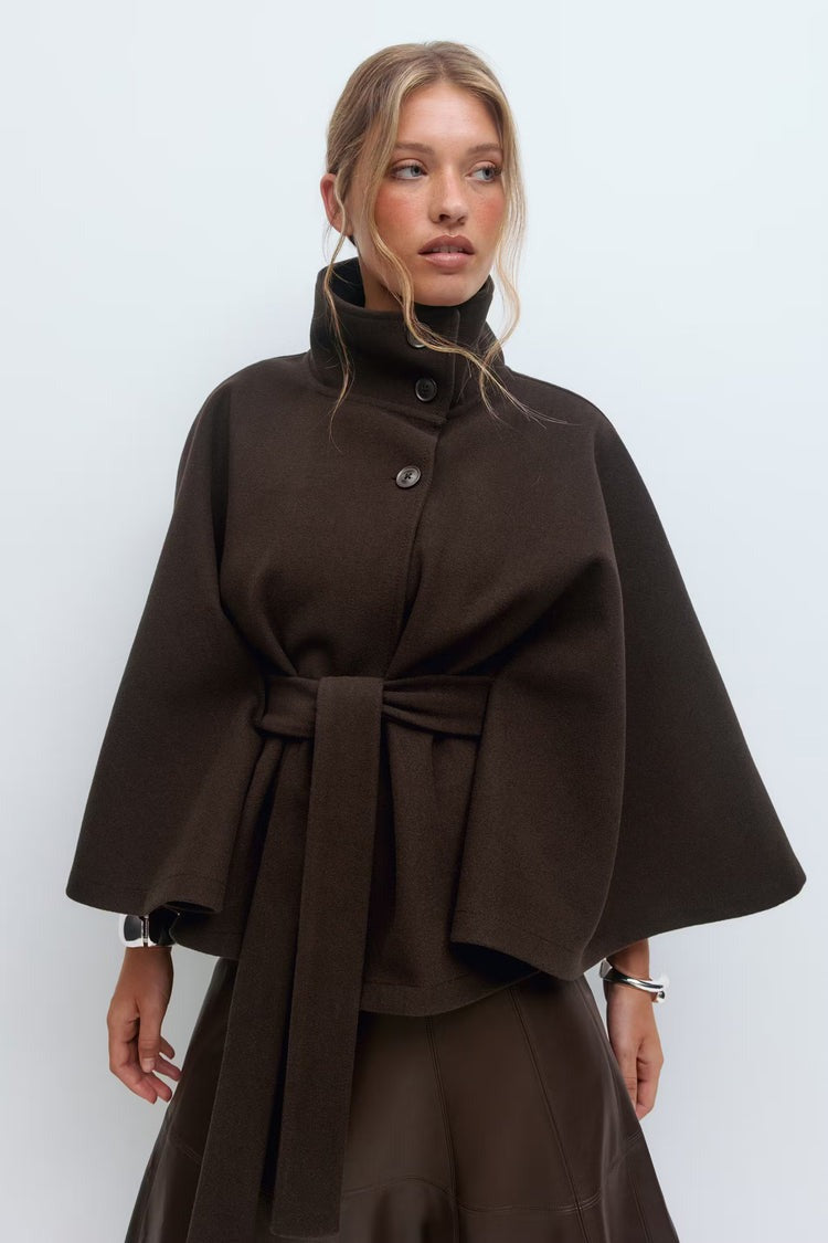 Kacob | Women's Belted Cape Coat