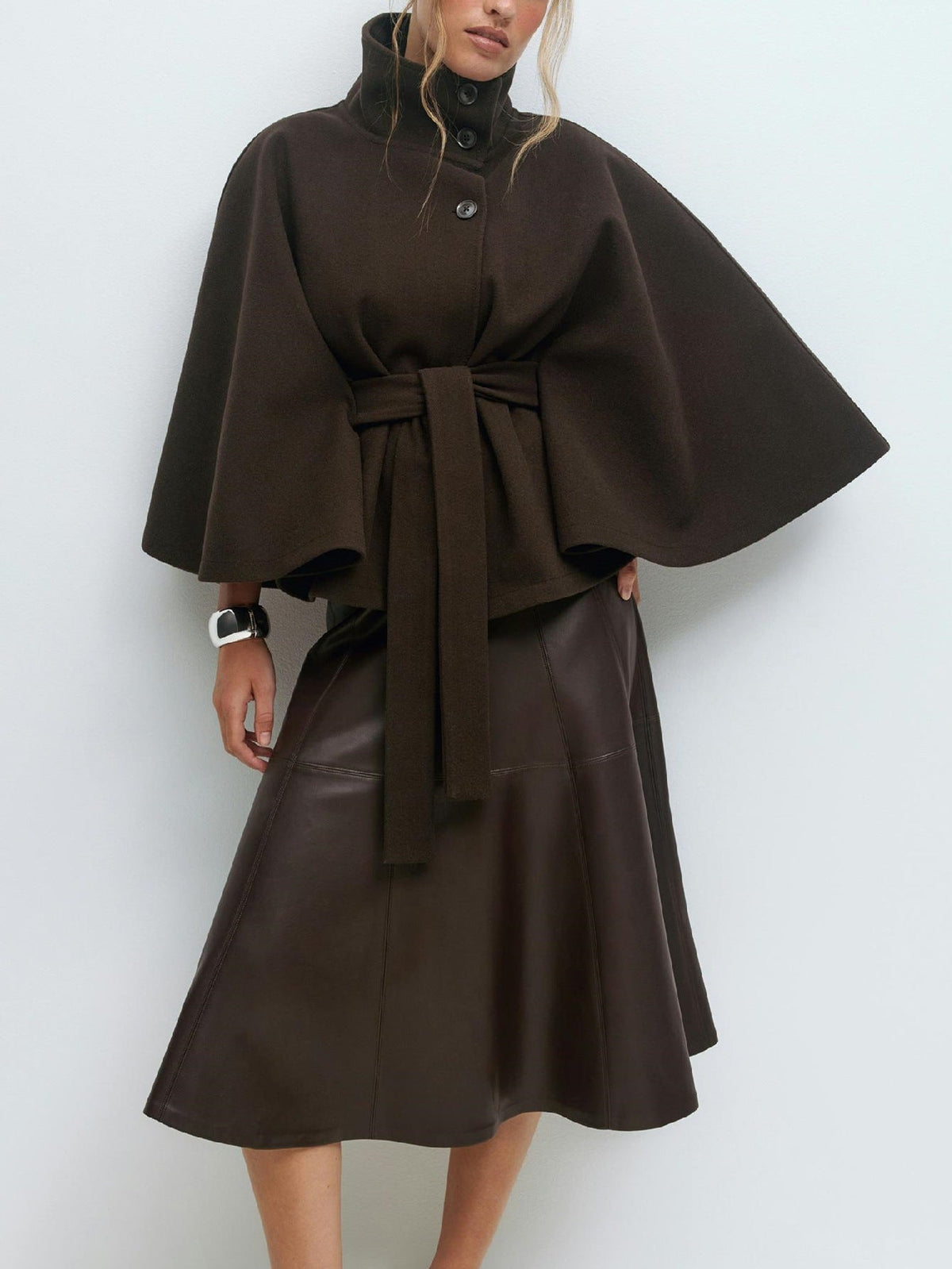 Kacob | Women's Belted Cape Coat