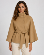 Kacob | Women's Belted Funnel Neck Cape