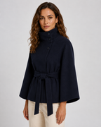 Kacob | Women's Belted Funnel Neck Cape