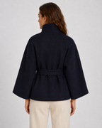 Kacob | Women's Belted Funnel Neck Cape