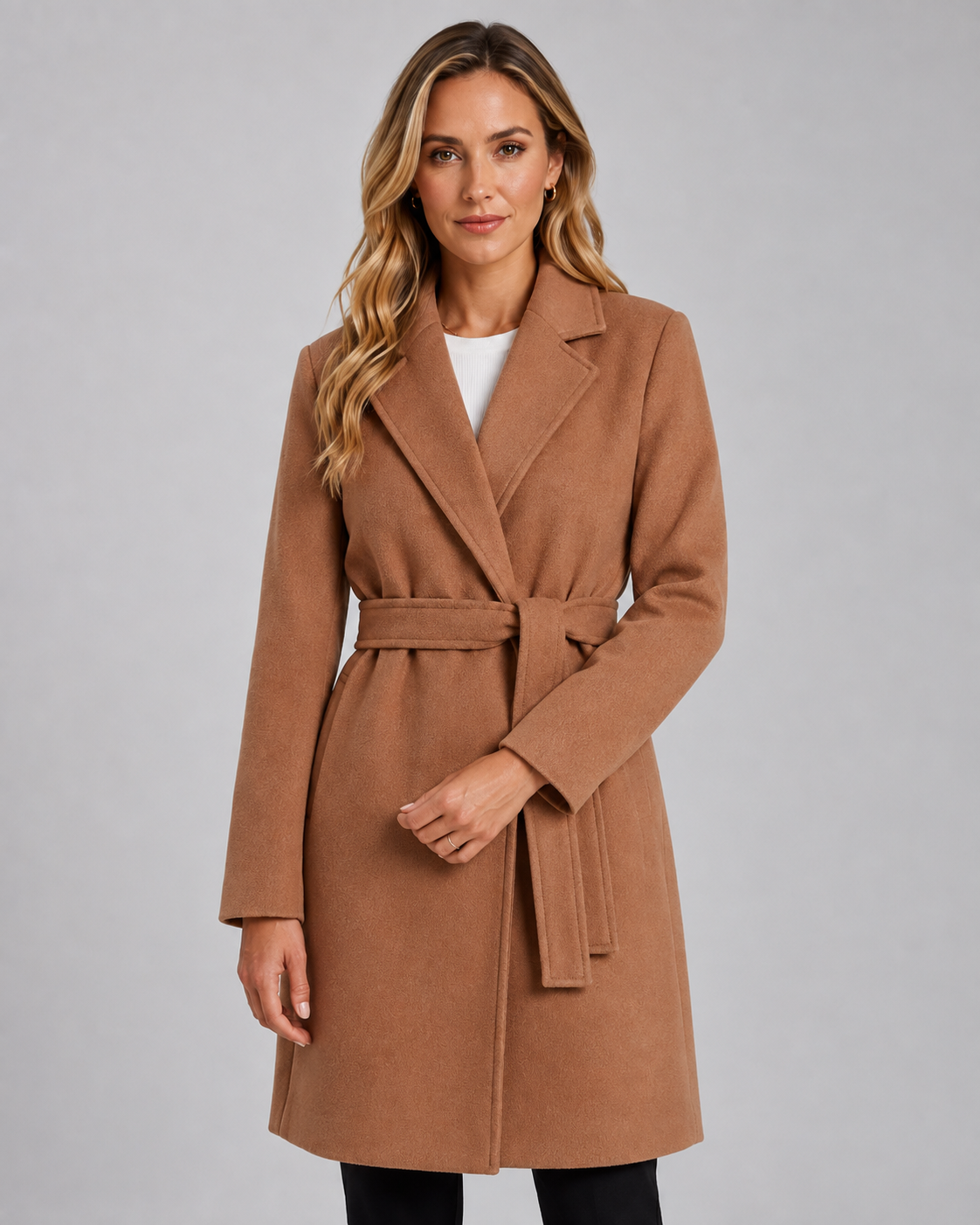 Kacob | Women's Belted Long Wrap Coat