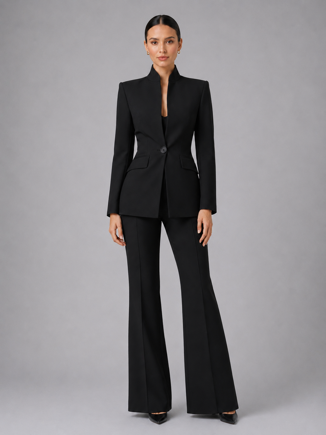 Kacob | Women's Blazer & Wide Leg Trousers Two-Piece Set