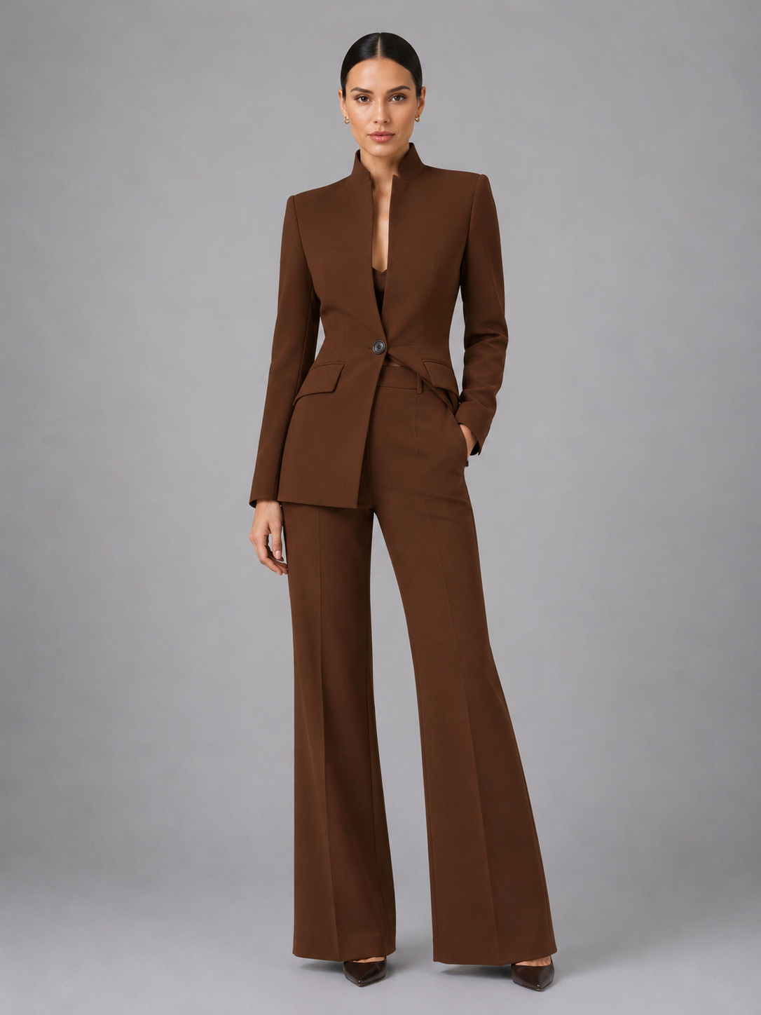 Kacob | Women's Blazer & Wide Leg Trousers Two-Piece Set