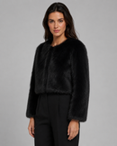 Kacob | Women's Boxy Cropped Faux Fur Jacket