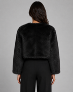 Kacob | Women's Boxy Cropped Faux Fur Jacket