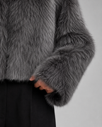 Kacob | Women's Boxy Cropped Faux Fur Jacket