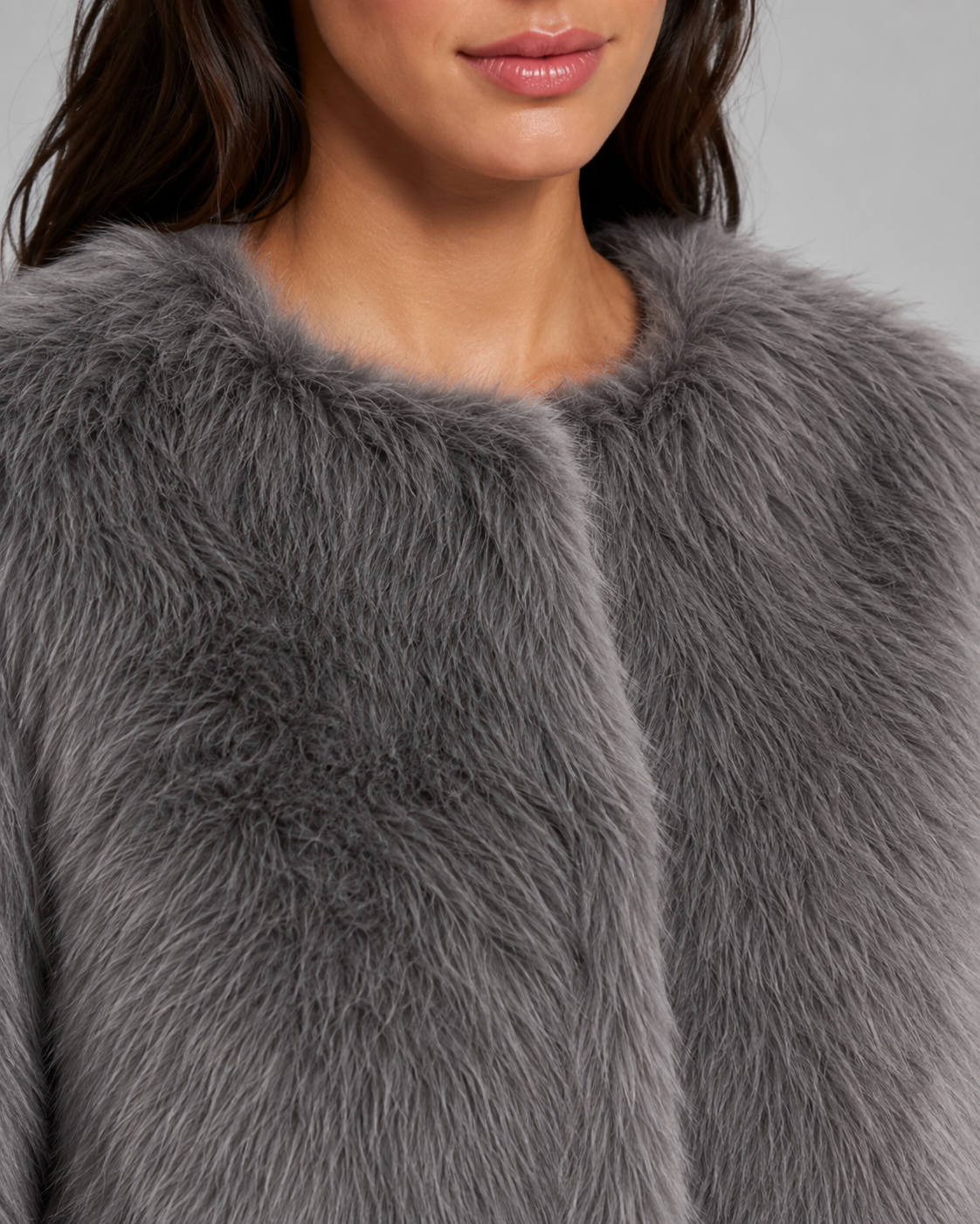 Kacob | Women's Boxy Cropped Faux Fur Jacket