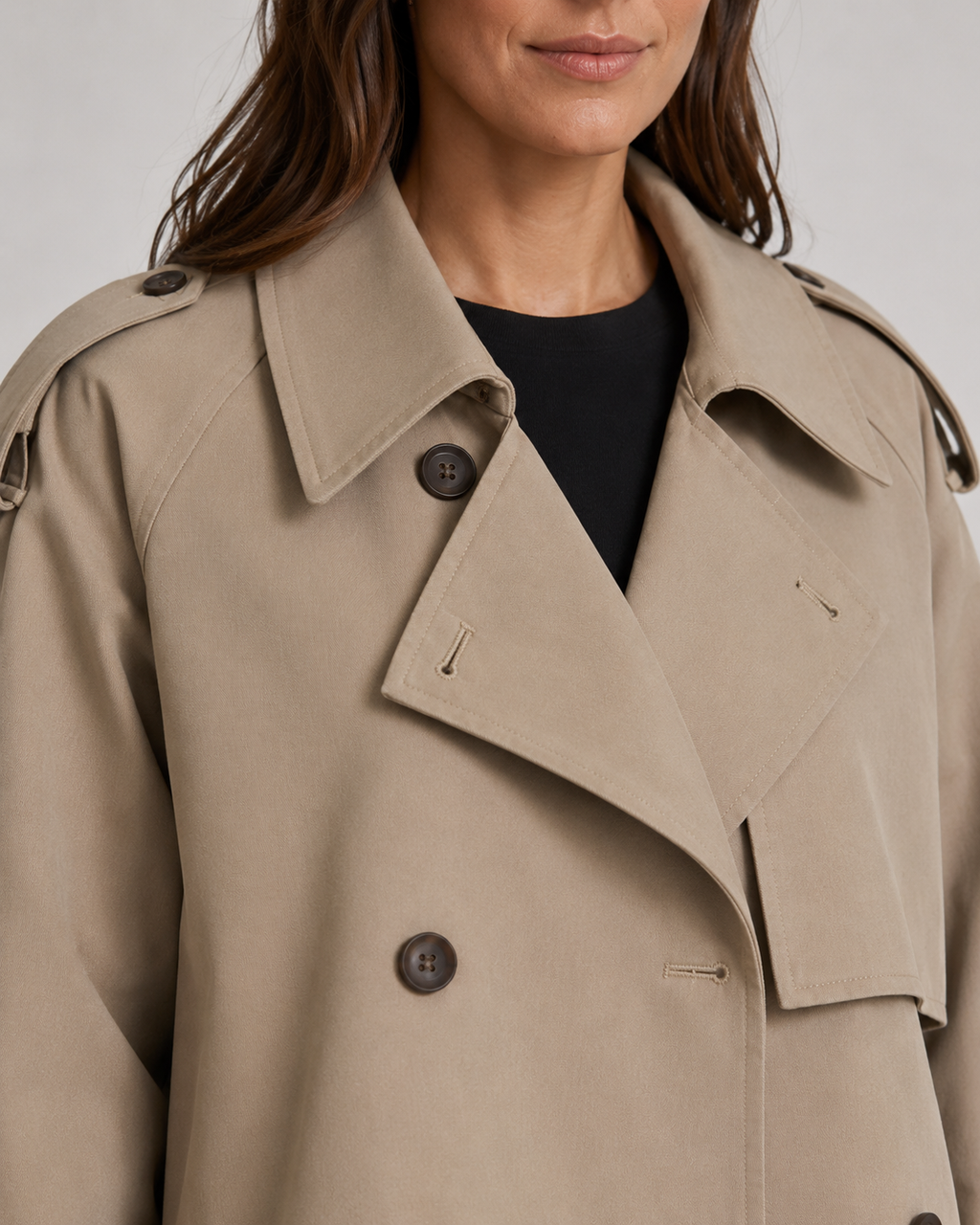 Kacob | Women's Buckle Cuff Cropped Trench Coat