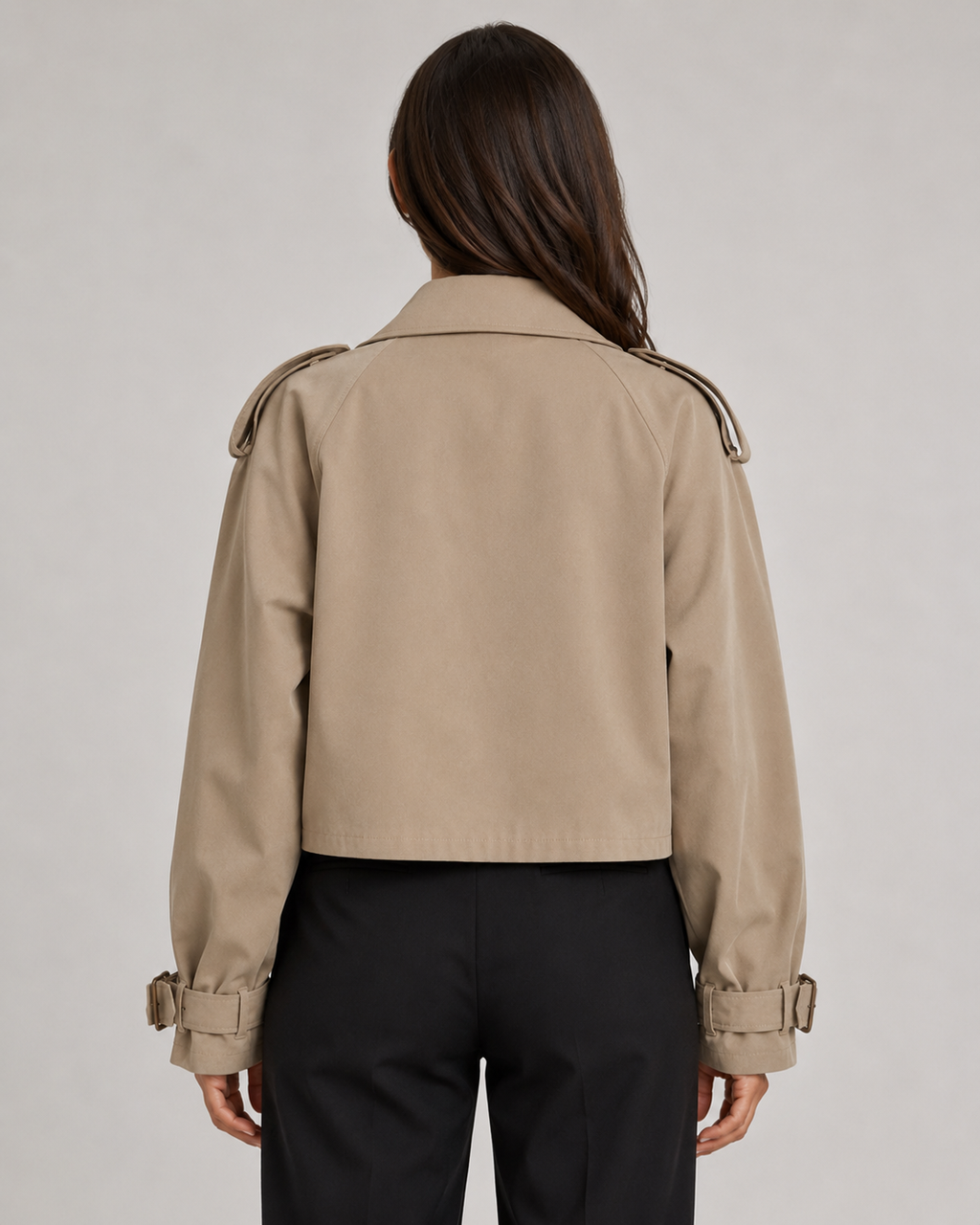 Kacob | Women's Buckle Cuff Cropped Trench Coat