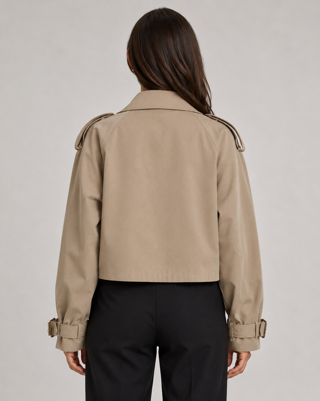 Kacob | Women's Buckle Cuff Cropped Trench Coat