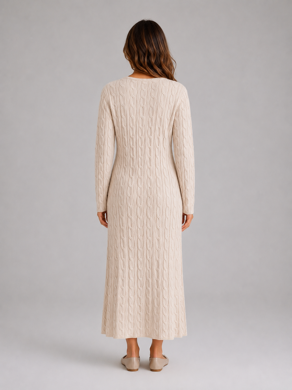 Kacob | Women's Cable Knit Long Sleeve Maxi Jumper Dress